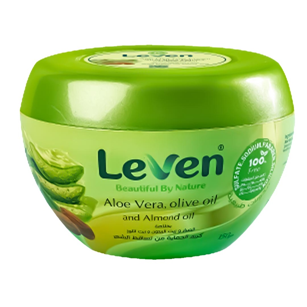 ليفين كريم شعر - Leven Hair Cream (150g, Aloe Vera&Olive&Almond)