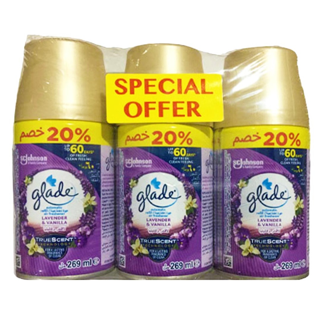 جليد ملطف جو - Glade Air Freshener (A spare part, 269ml, Lavender&Vanilia, 3PC Discount 20%)