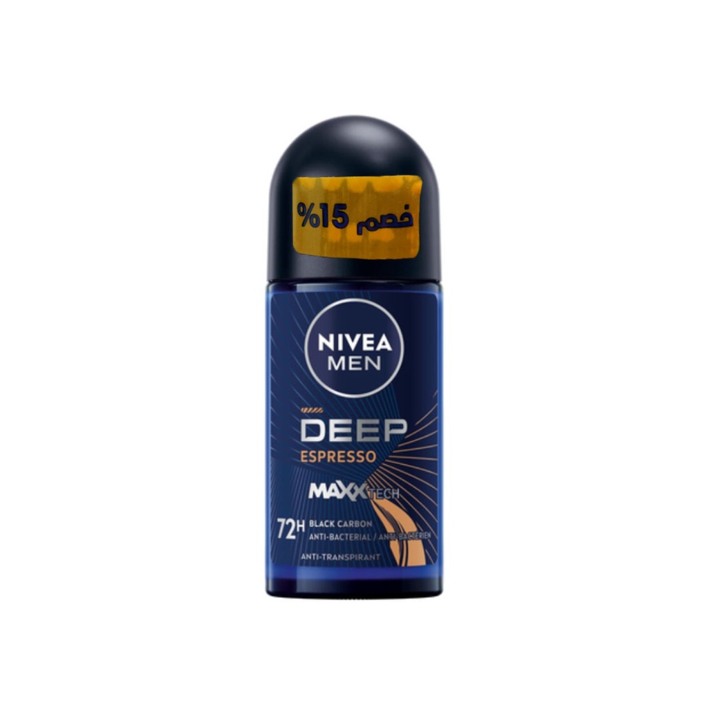 نيفيا رول اون رجالى - Nivea Roll On Men (50ml, Deep Black Carbon Espresso, discount 15%)