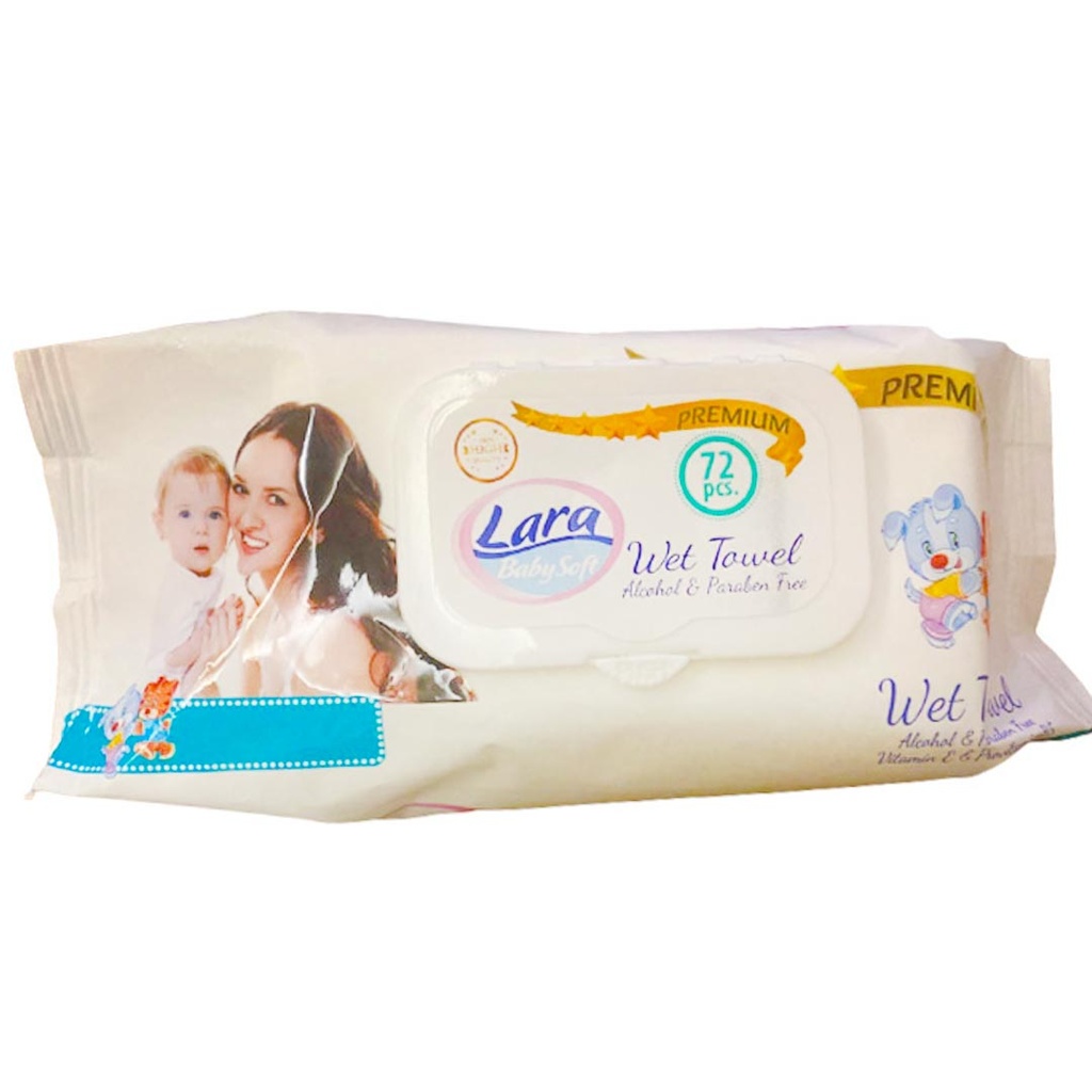 لارا بيبى مناديل - Lara Baby Wipes (Premium, without, 72PC)