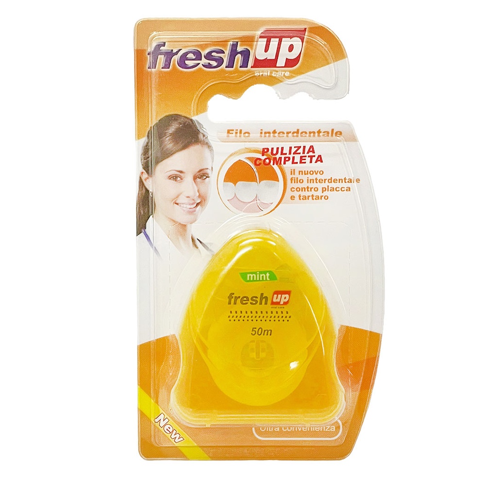 فريش اب خيط اسنان اصفر - Fresh Up Dental Floss Yellow (No:YX-01, 50m)
