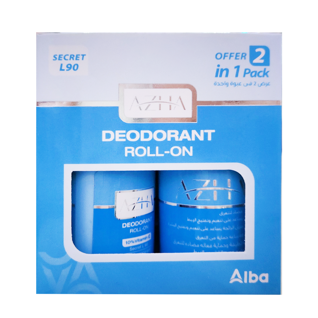 ازها رول اون عرض 2قطعة - Azha Roll On Offer 2Pcs (60ml, Secret L 90)