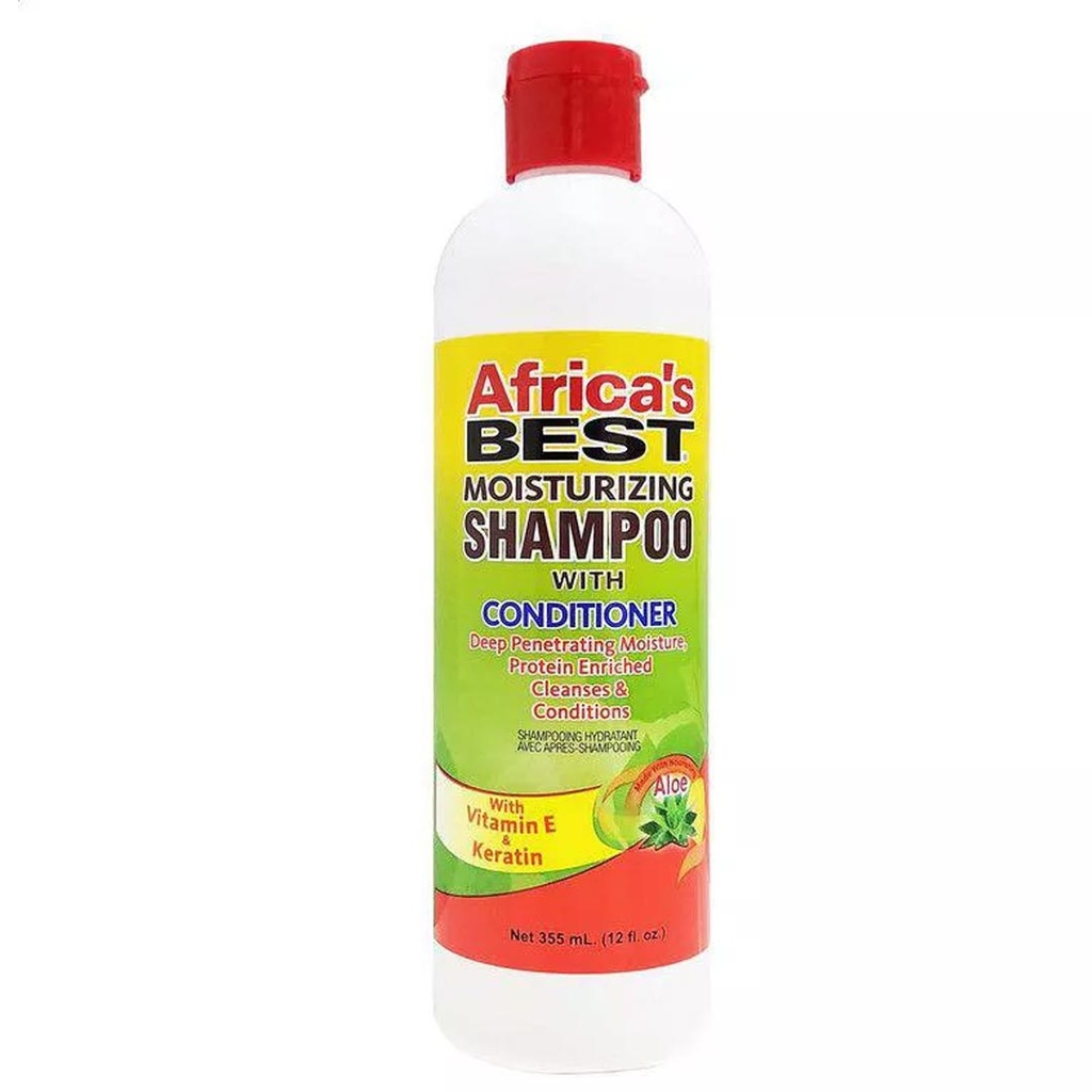 افريكا بست شامبو و بلسم - Africa's Best shampoo & Conditioner (355ml, Vitamin E&Keratin)