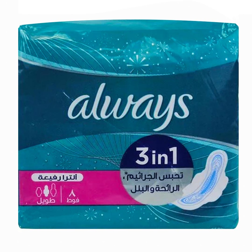 اولويز الترا رفيعة 3×1 - Always Ultra Thin 3in1 (Tall, All Day, without, 8PC)