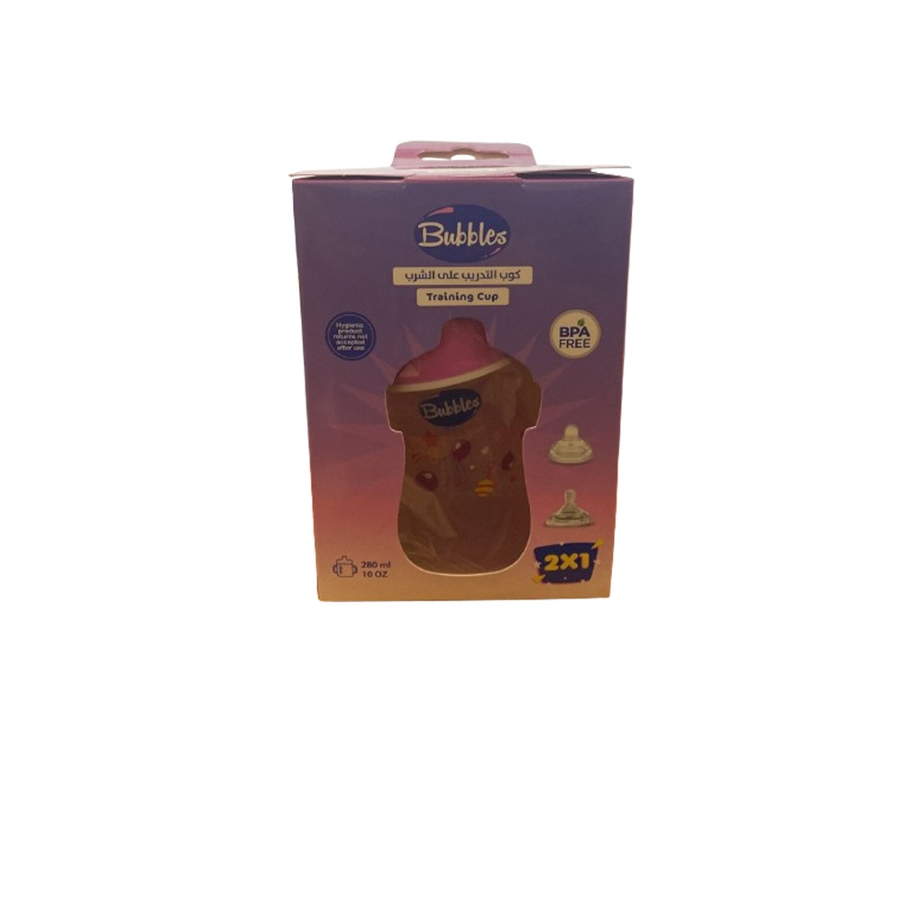 بابلز كوب التدريب ع الشرب  - Bubbles Training Cup 2×1 (280ml)