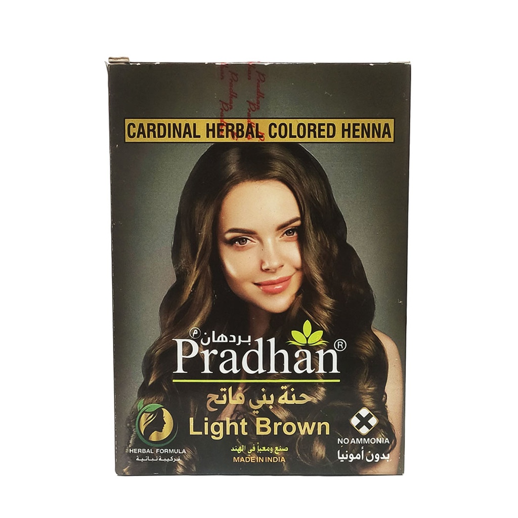 بردهان حناء بنى فاتح - Pradhan Henna Light Brown (60g)