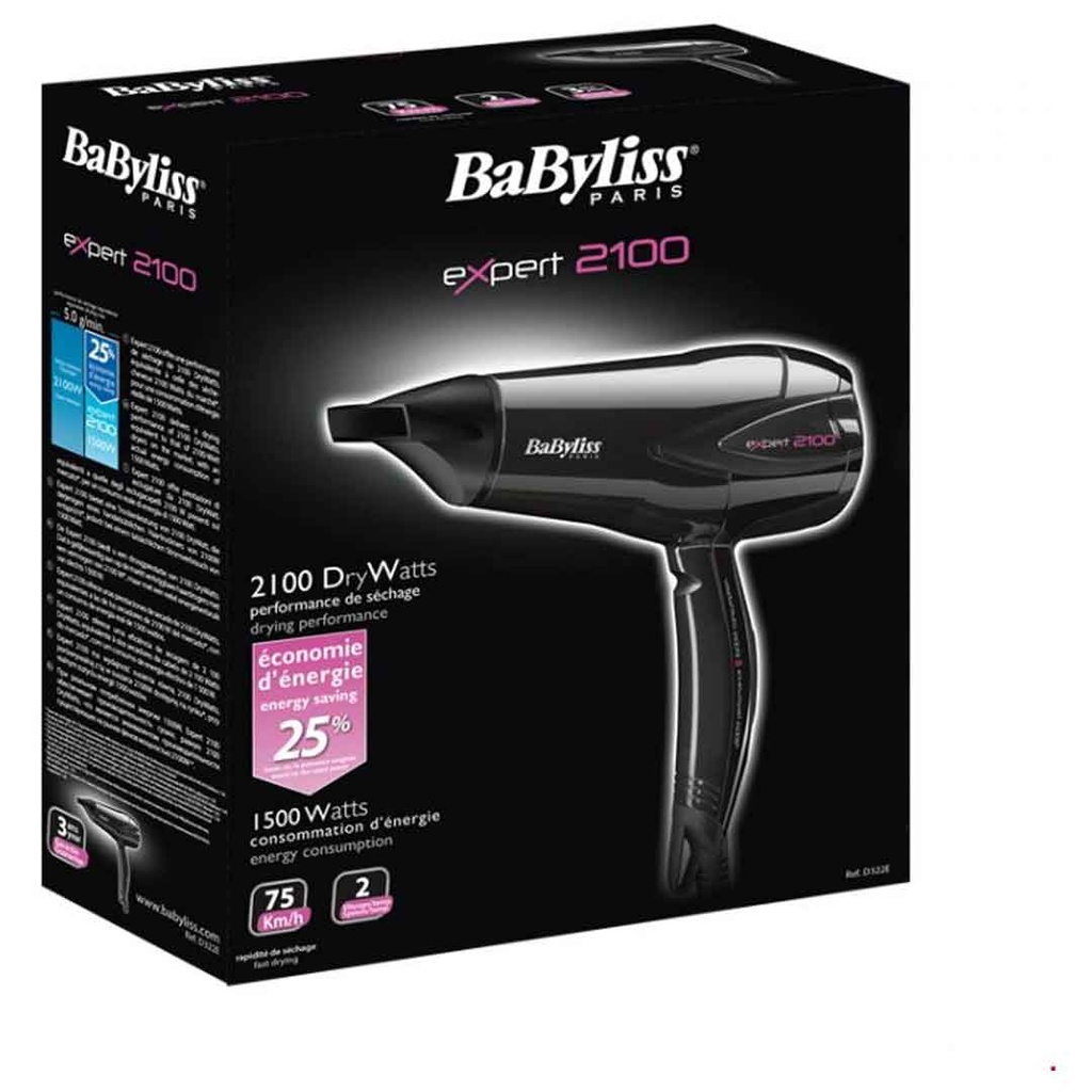 بيبى ليس سشوار - Babyliss Dryer (Expert 2100, No:D322E, 1500W)