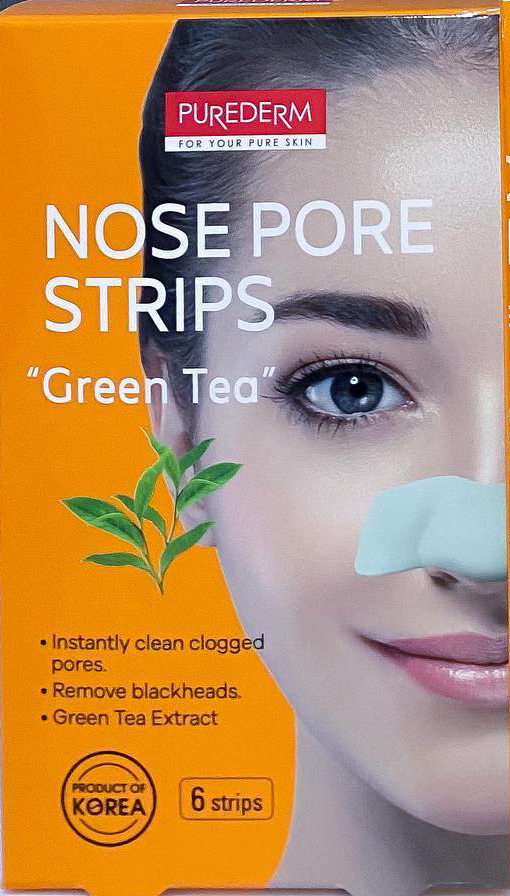 بيور دريم شرائح تنظيف الانف - Puredrem Nose Cleansing Strips (Green Tea, 6PC)