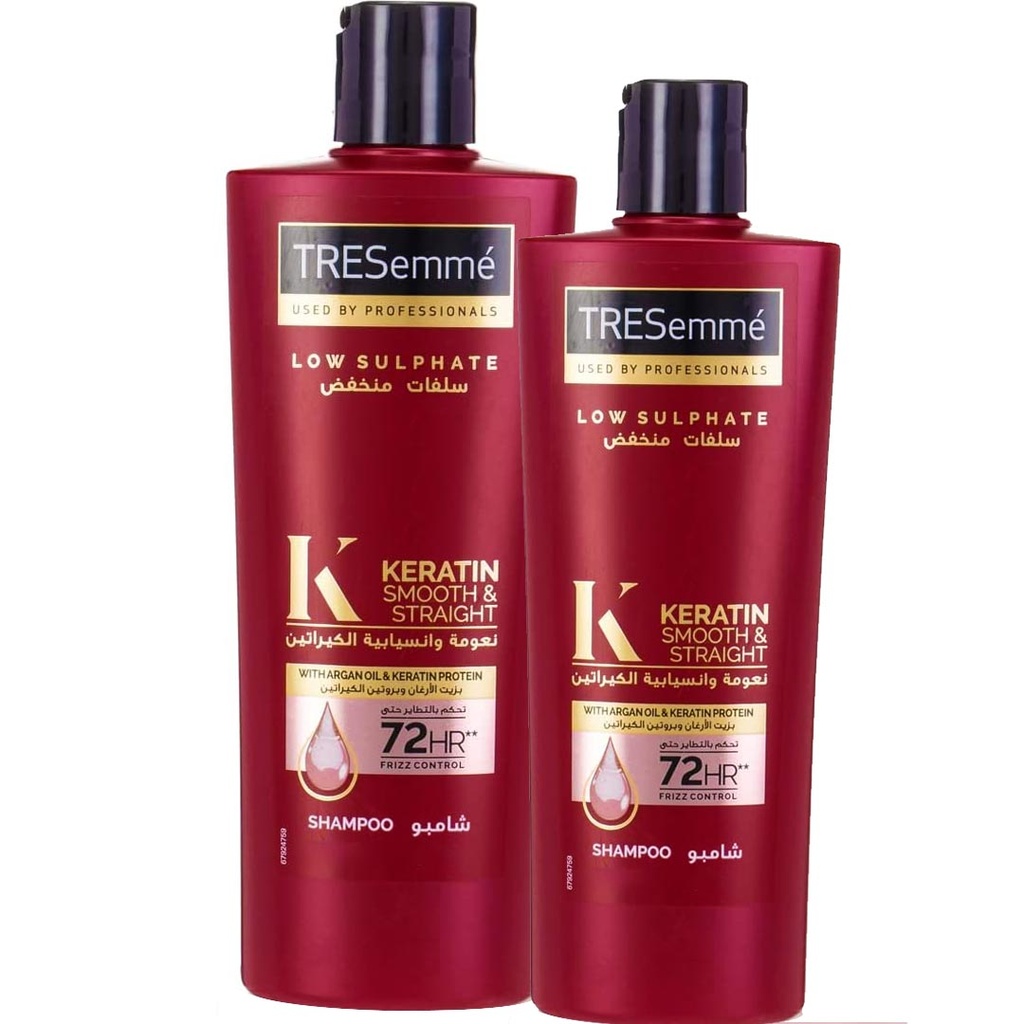 تريسمى شامبو ارجان و بروتين الكيراتين 1+1 - TRESemme Shampoo Argan Oil & Protein Keratin 1+1 (400ml+200ml)