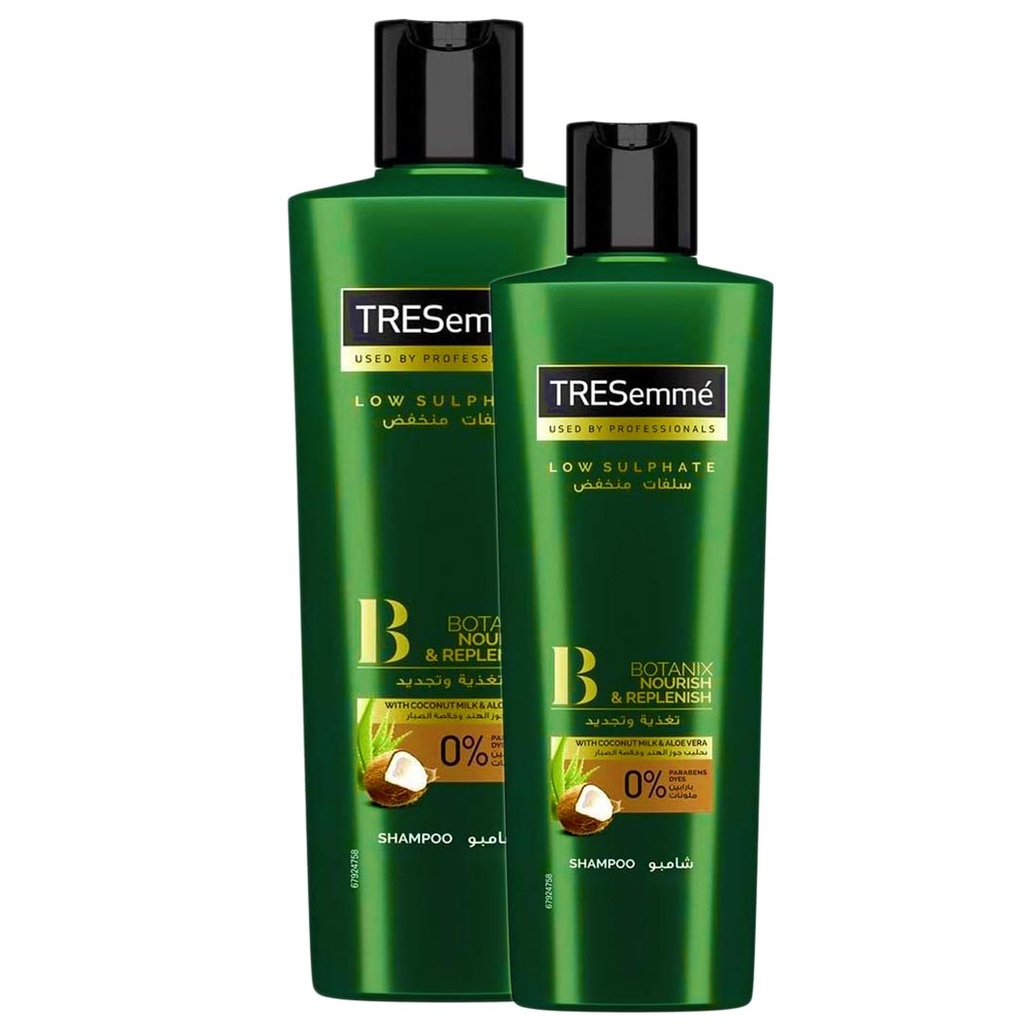 تريسمى شامبو جوز هند و صبار 1+1 - TRESemme Shampoo Coconut & Aloe Vera 1+1 (200ml+200ml)