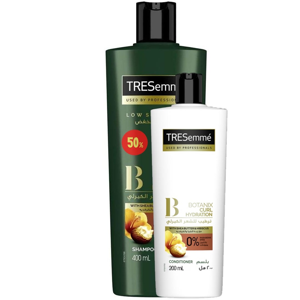 تريسمى شامبو و بلسم زبدة شيا و الكركديه خصم 50% - TRESemme Shampoo & Conditioner Shea Butter & Hibiscus Offer 50% (400ml+200ml)