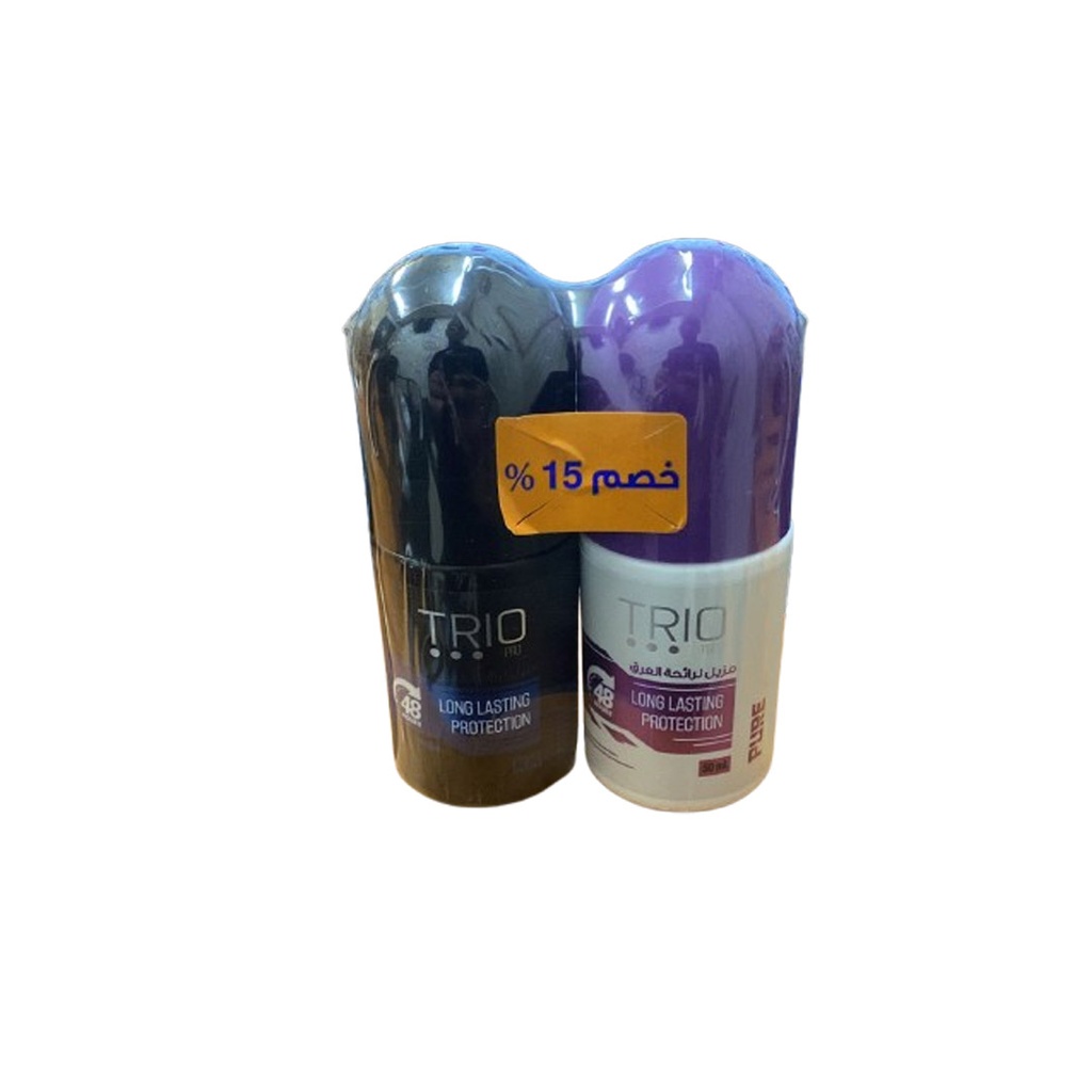 تريو رول اون 1+1 خصم 15% - Trio Roll On 1+1 Discount 15% (50ml, Pure&Cool)