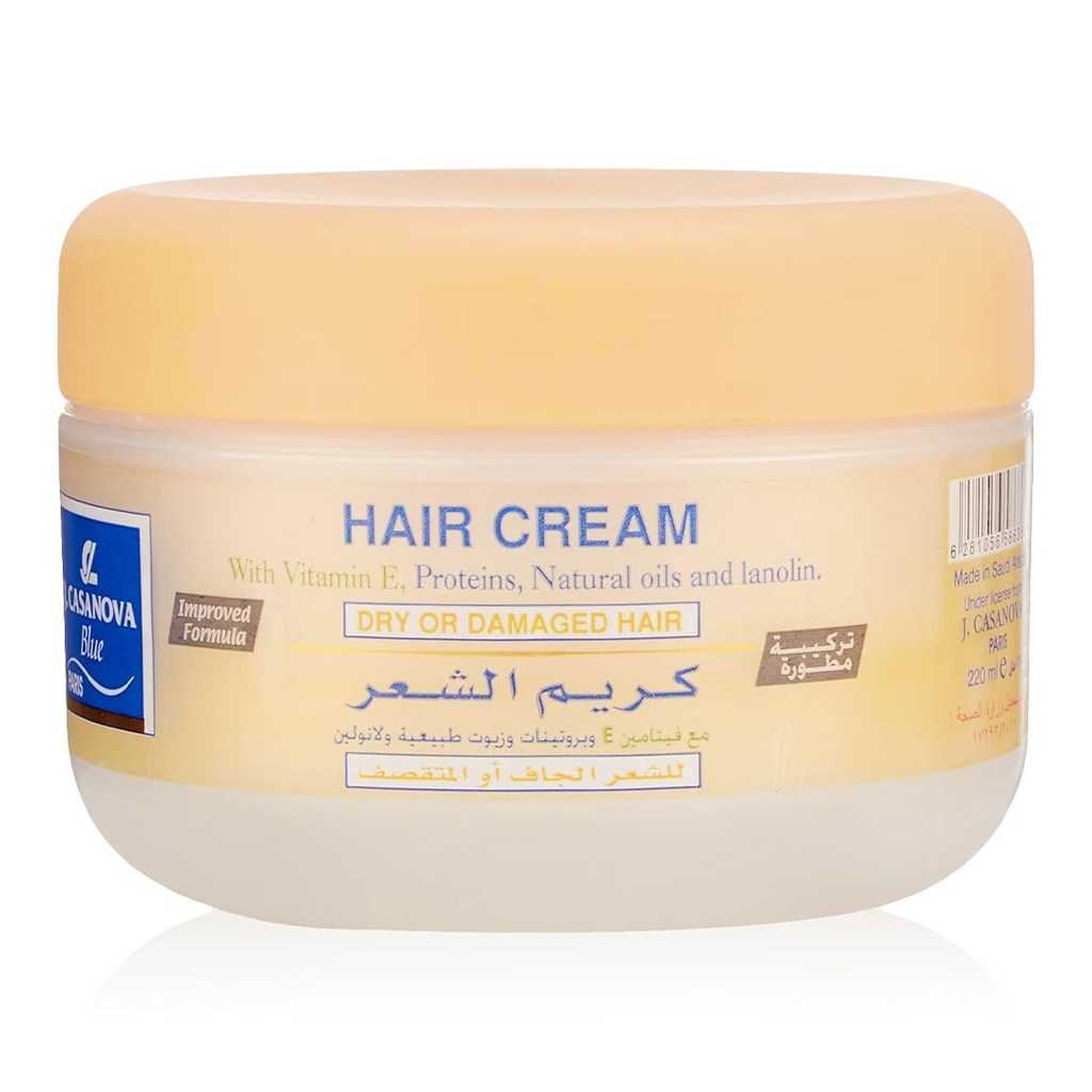 ج. كازانوفا كريم شعر - J.Casanova Hair Cream (220ml, Dry)
