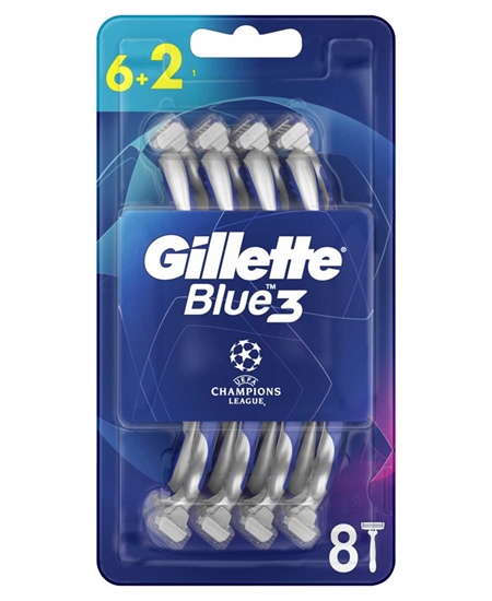 جيليت بلو 3 - Gillette Blue 3 (Shaver, Blue 3, 6+2PC)