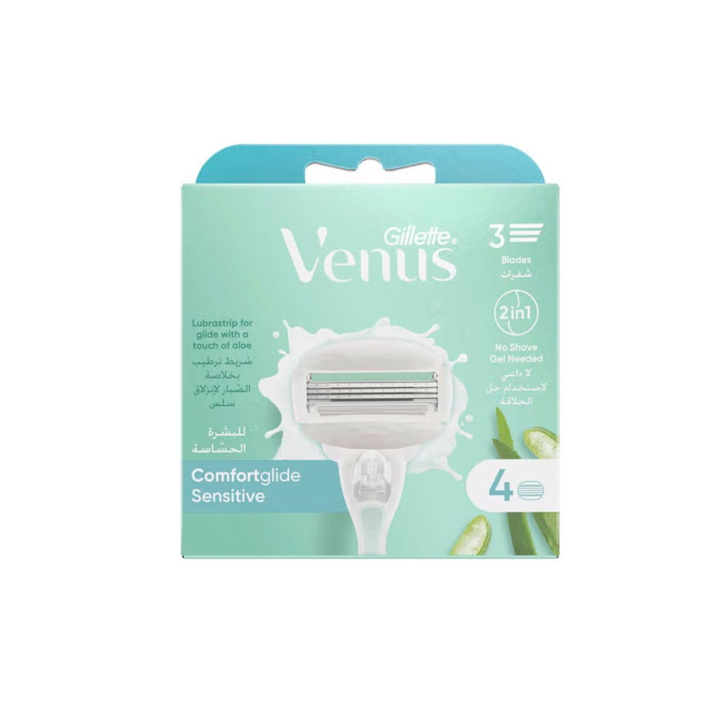 جيليت فينوس كومفورت جلايد حساسة - Gillette Venus Comfortglide Sensitive (4PC)