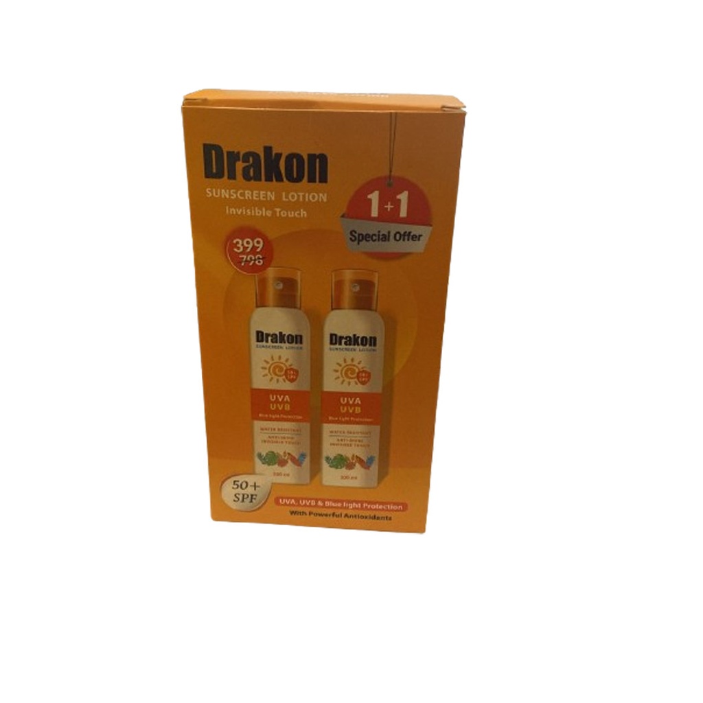 دراكون صن سكرين لوشن - Drakon Sunscreen Lotion (200ml, Free 1+1, 50)