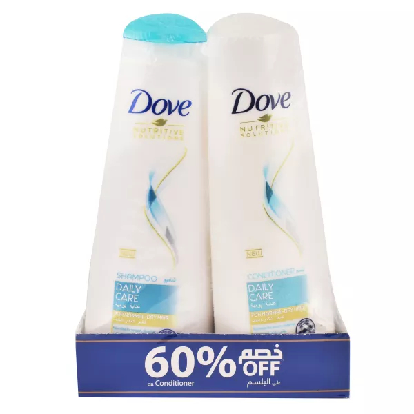 دوف شامبو - Dove Shampoo (400ml, Daily Care, + conditioner 60%)