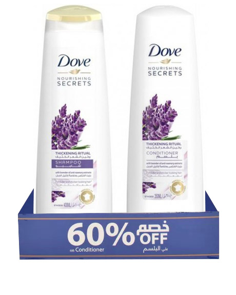 دوف شامبو - Dove Shampoo (400ml, Thickning Ritual, + conditioner 60%)