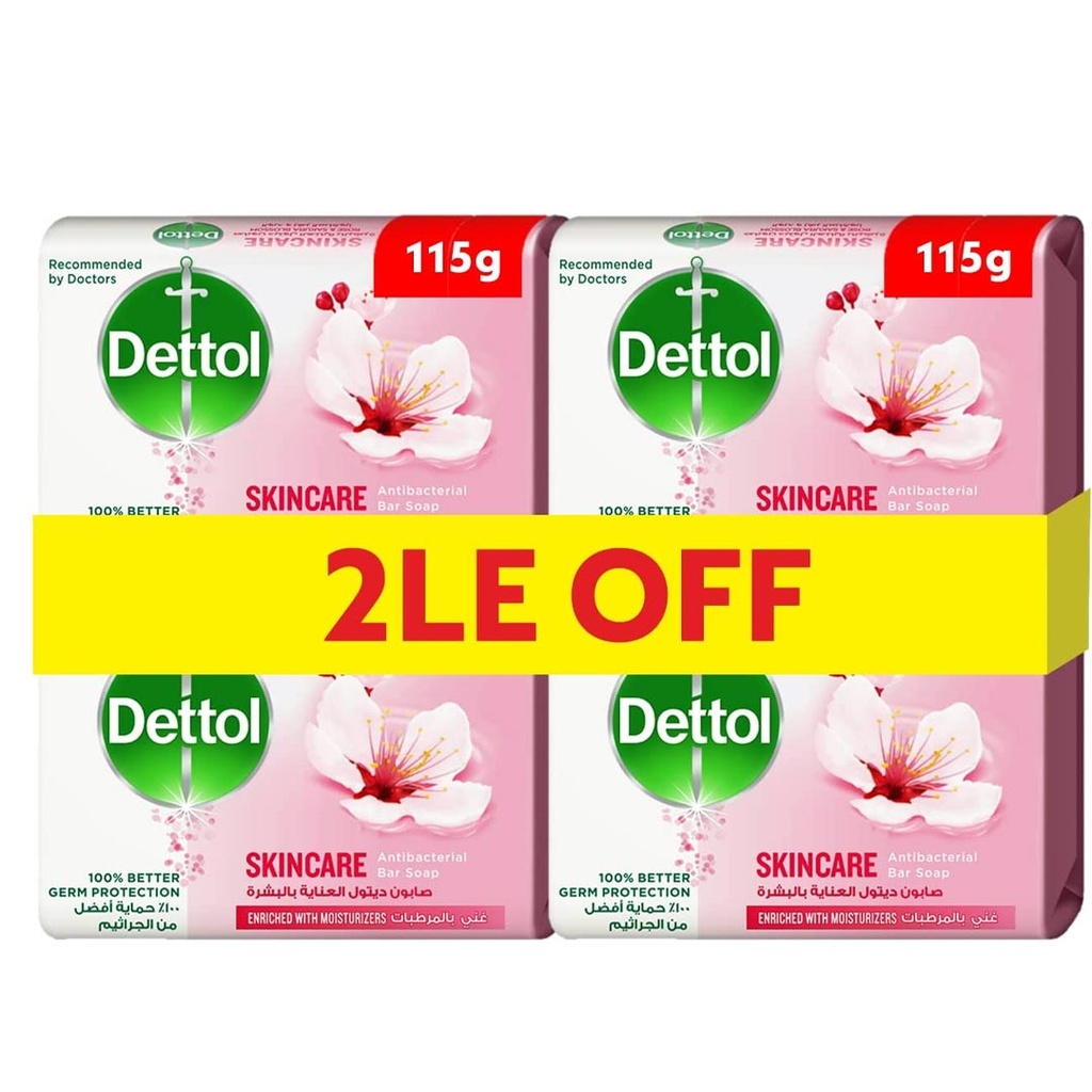 ديتول صابون - Dettol Soap 4Psc (115g, Skincare, Discount 2E.L)