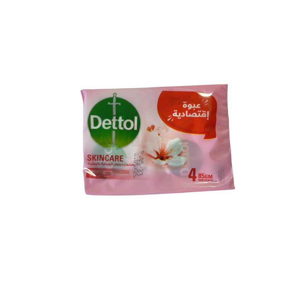 ديتول صابون عناية بالبشرة - Dettol Soap Skin Care 4Pcs (85g, Value Pack)