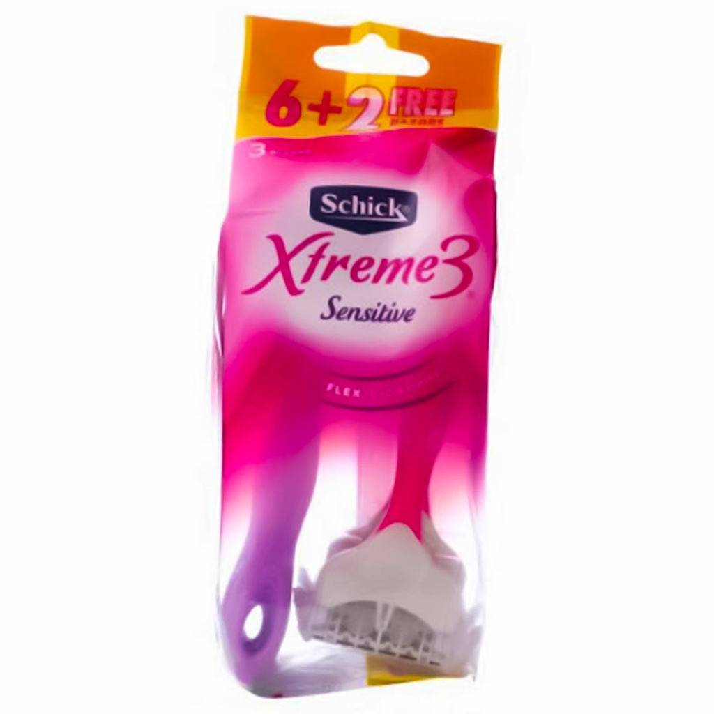 شيك اكستريم 3 نسائى - Schick Xtreme 3 Women (6+2PC)