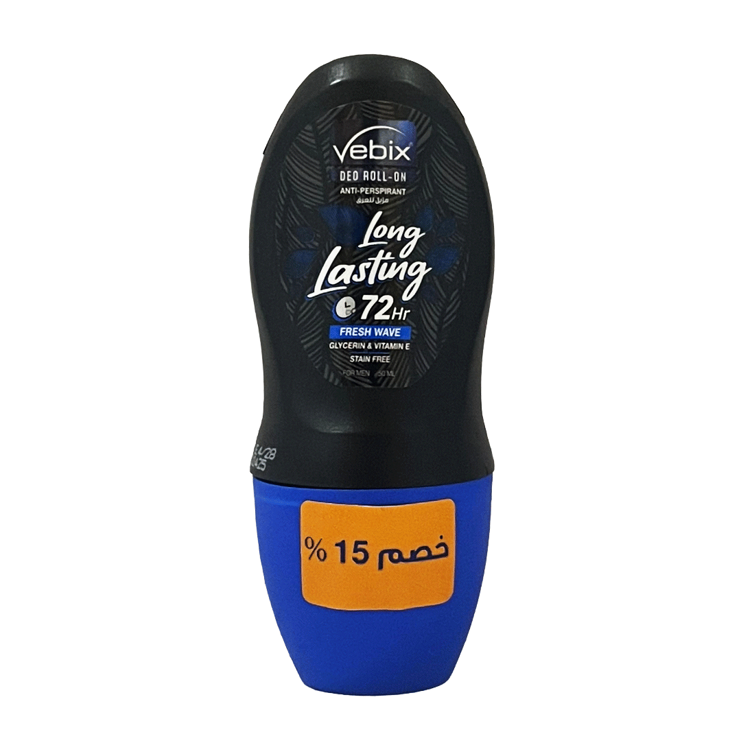 فيبكس رول اون فريش ويف رجالى خصم 15% - Vebix Roll On Fresh Wave Men Offer 15% (50ml)