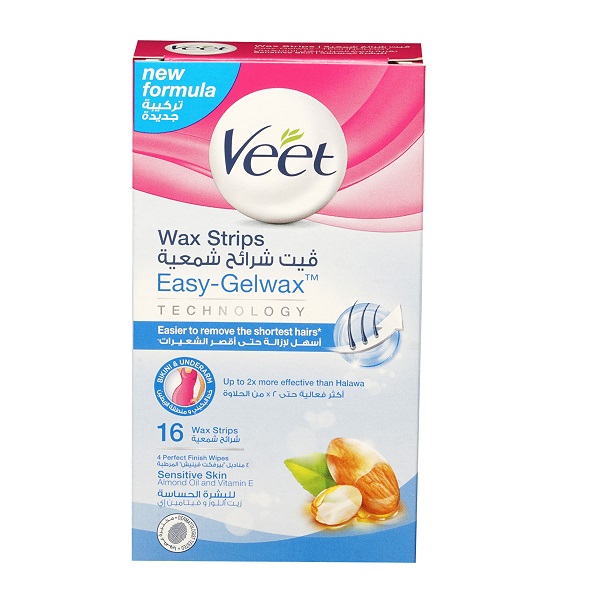 فيت شرائح شمع - Veet Wax Strips (Bikini, Sensitive, without, 16PC)