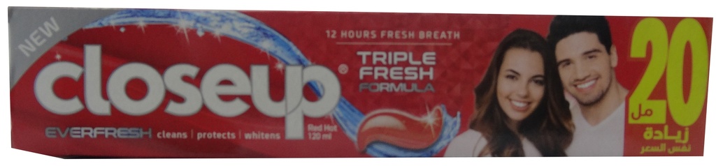 كلوس اب - Closeup (Ever Fressh, 100ml, Red Hot, +20ml)