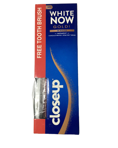 كلوس اب - Closeup (White Now, 75ml, Gold, Brush Free)