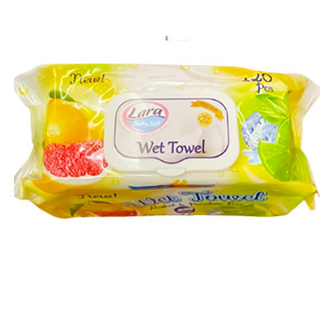 لارا بيبى مناديل - Lara Baby Wipes (Lemon, without, 120PC)
