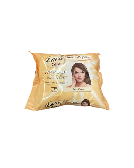 لارا كير مناديل ازالة مكياج - Lara Care Wipes Removal Make up (25PC, Gold)