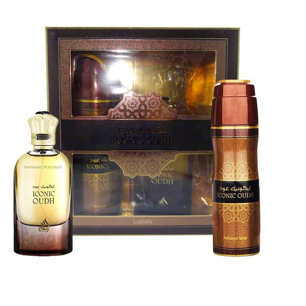 لطافة ايكونيك عود طقم - Lattafa Iconic Oudh Set (100ml+200ml)