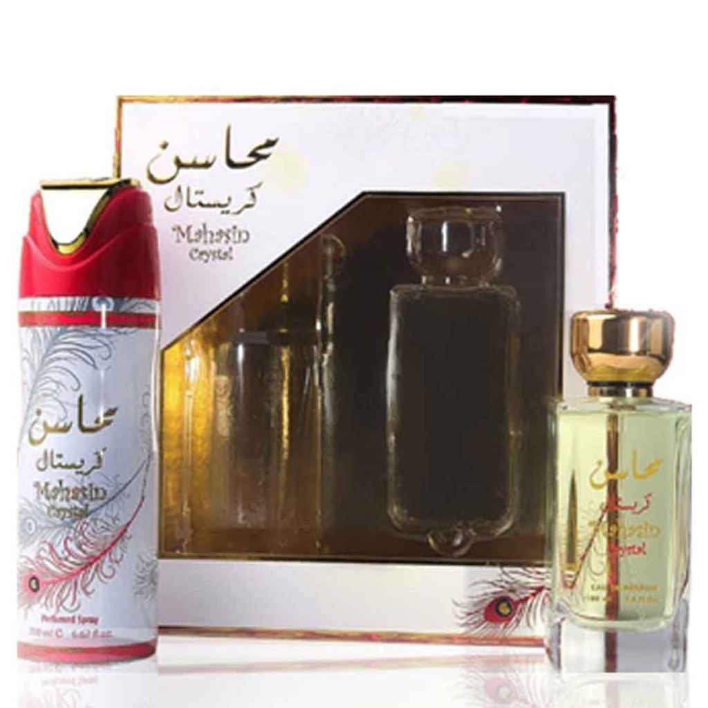 لطافة محاسن كريستال طقم - Lattafa Mahasin Crystal Set (100ml+200ml)