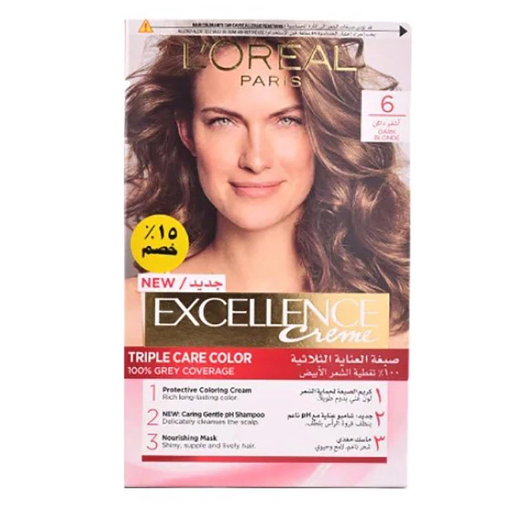 لوريال اكسيلنس صبغة - Loreal Excellence Color (48ml, Dark Blonde 6)