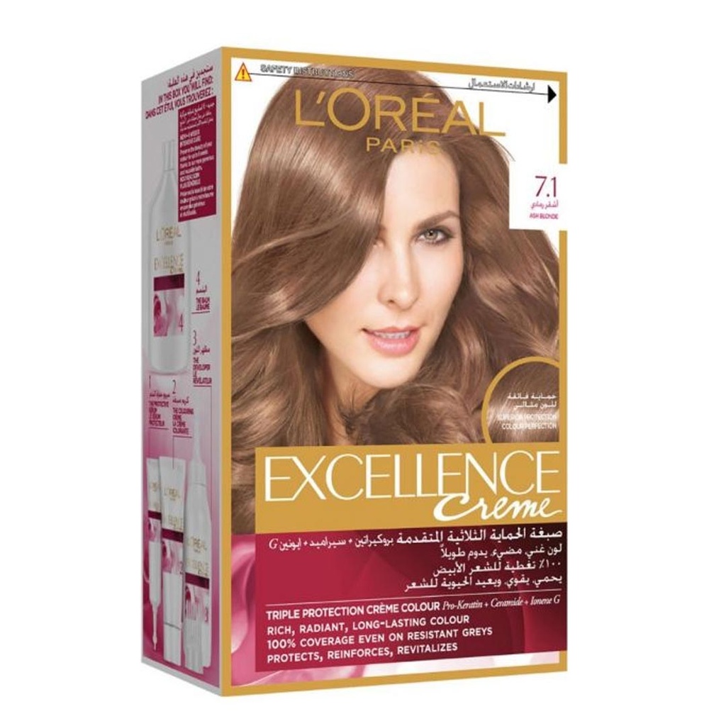 لوريال صبغة - Loreal Color (Excellence, 48ml, without, Blonde Gray 1-7)