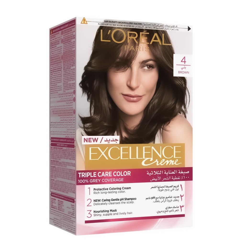 لوريال صبغة - Loreal Color (Excellence, 48ml, without, brouwn 4)
