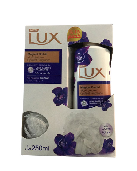 لوكس شاور - Lux Shower (250ml, Magical Orchid, + loofah 15% discount)