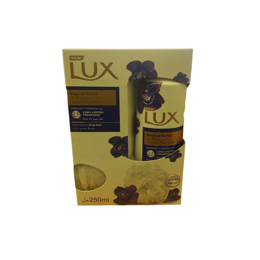 لوكس شاور - Lux Shower (250ml, Magical Orchid, +Loofah)