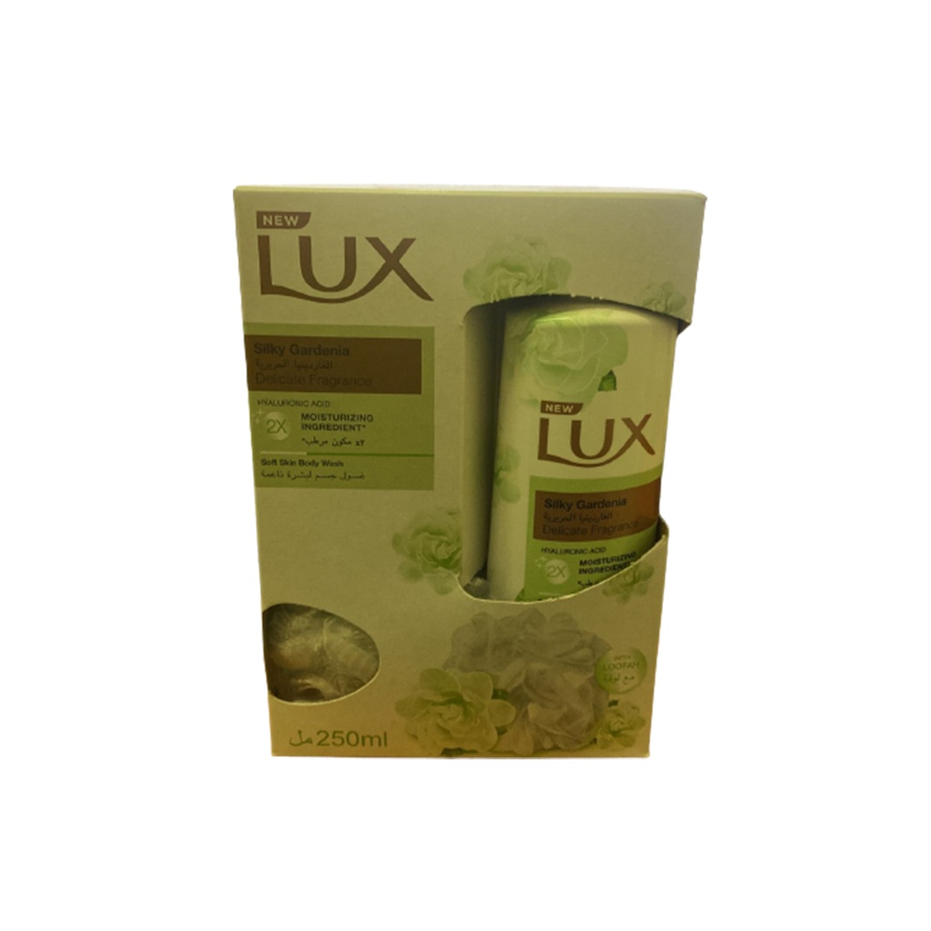 لوكس شاور - Lux Shower (250ml, silky Gsrdenia, +Loofah)