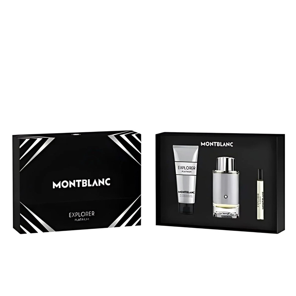 مونت بلانك اكسبلور بلاتنيوم طقم - Montblanc Explorer Platinum Set EDP-M (100ml+7.5ml+100ml)