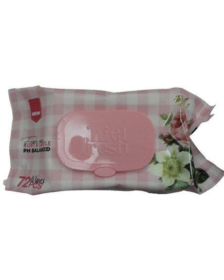 هايت فريش مناديل -  Hiet fresh Wipes (without, 72PC, Rose)