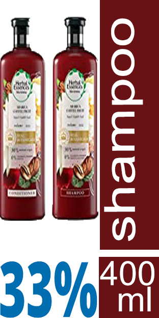 هربل ايسنسز شامبو - Herbal Essences Shampoo (400ml+400ml, Arabica Coffee, +Conditioner 33%)