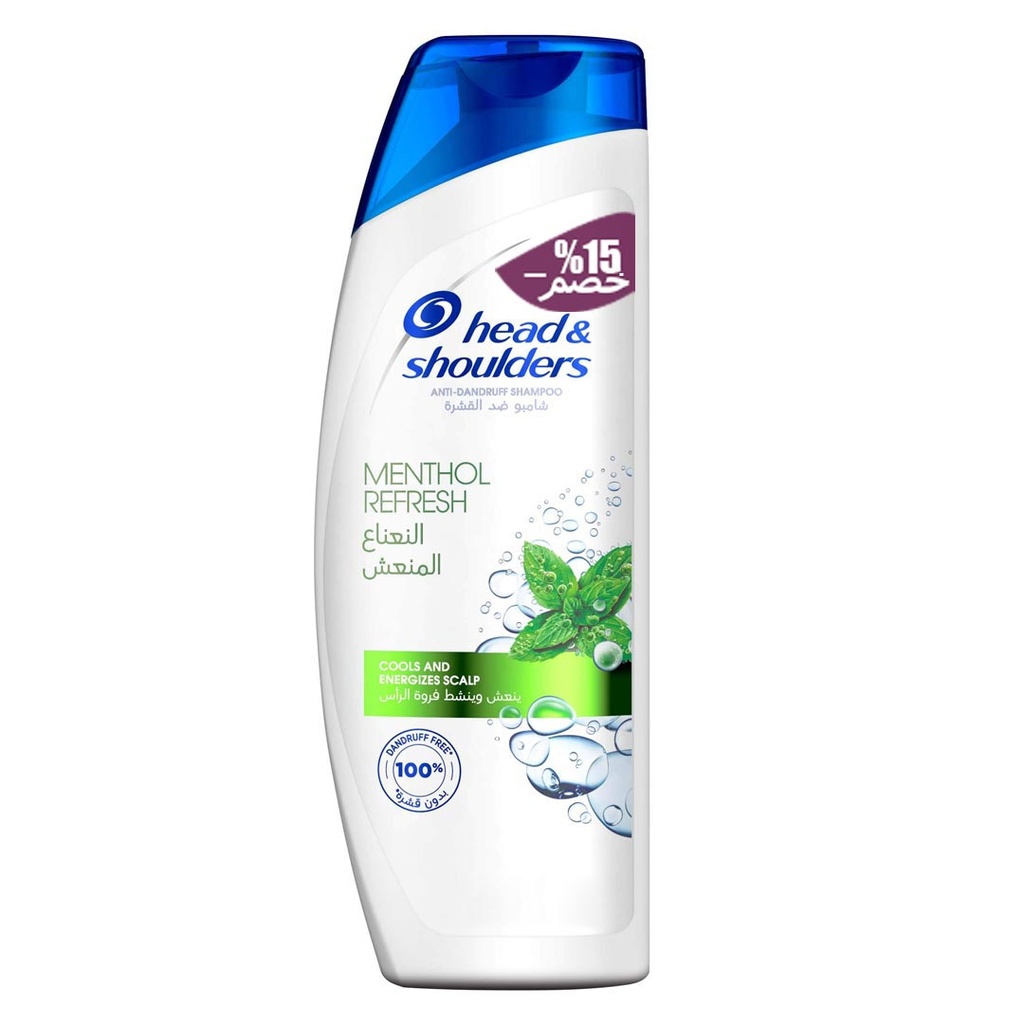 هيد&شولدرز شامبو - Head&Shoulders Shampoo (600ml, Menthol Refresh, discount 15%)