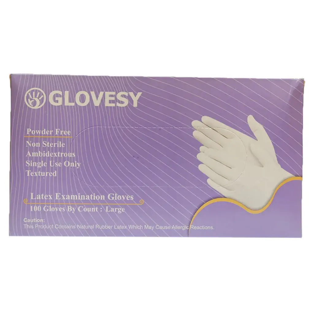 جلوفزى لاتكس - Glovesy Latex 100Psc (L)