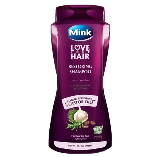 [مجدد 62220145000845] مينك شامبو - Mink Shampoo (700ml, Garlik&Rosemary, without)