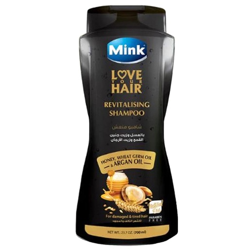[منعش 62220145001145] مينك شامبو - Mink Shampoo (700ml, Honey&Wheat Germ, without)
