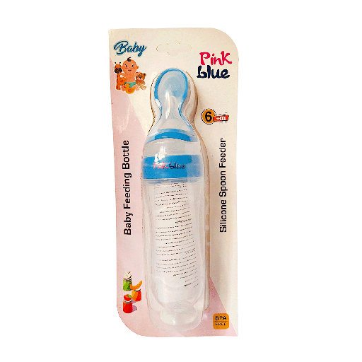 بينك بلو ببرونة معلقة سيلكون - Pink Blue Fedeer Spoon Sillicone +6M